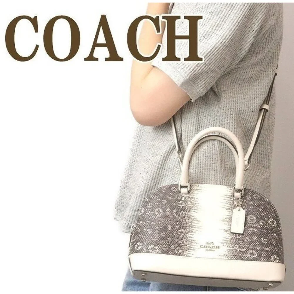 Coach 2019 Lizard Embossed Leather Mini Sierra Crossbody Dome Satchel